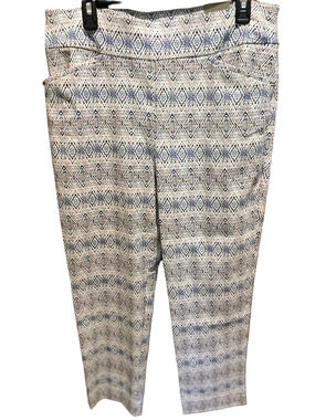 Chico's Navy and White Geometric Print Pants